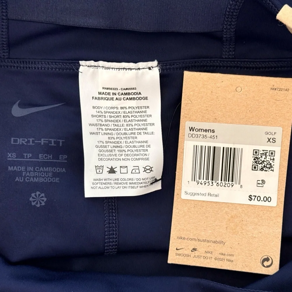 Nike Dri-Fit Women’s Active Skirt Golf/Tennis 15” Obsidian(Navy) Size-XS NWT